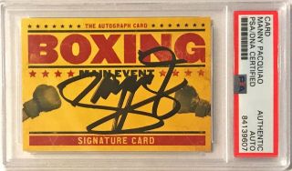 Boxing Main Event Manny Pacquiao Pacman Signed Trading Card Psa/dna Slabbed