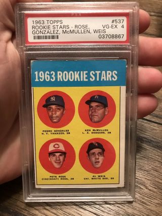 1963 Topps Pete Rose Cincinnati Reds 537 Baseball Card
