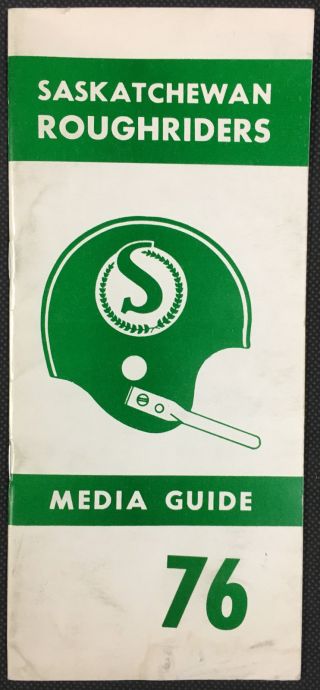 1976 Saskatchewan Roughriders Cfl Football Media Guide Vintage Canada Sports