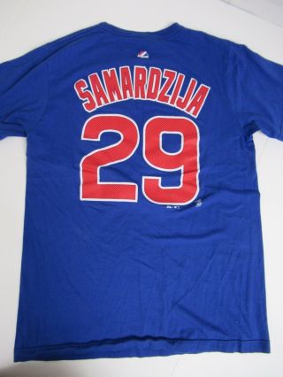 Chicago Cubs Jeff Samardzija Majestic T - Shirt Medium Name And Number On Back A6