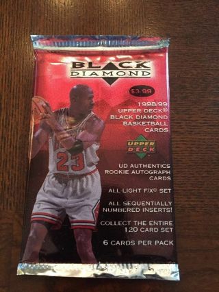 1998 - 99 Upper Deck Black Diamond Basketball Card Pack - Poss Michael Jordan Insert