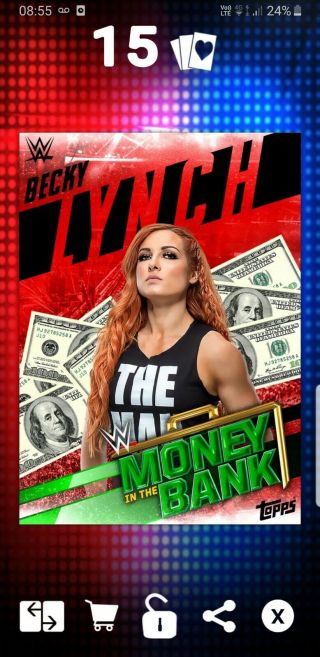 Topps Wwe Slam Digital Card 59cc Becky Lynch Red Mitb Money In The Bank 2019