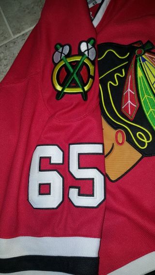 Andrew Shaw 65 Chicago Blackhawks Reebok CCM Red Sewn Jersey Size 48 LOOK 3