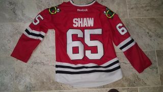 Andrew Shaw 65 Chicago Blackhawks Reebok CCM Red Sewn Jersey Size 48 LOOK 5