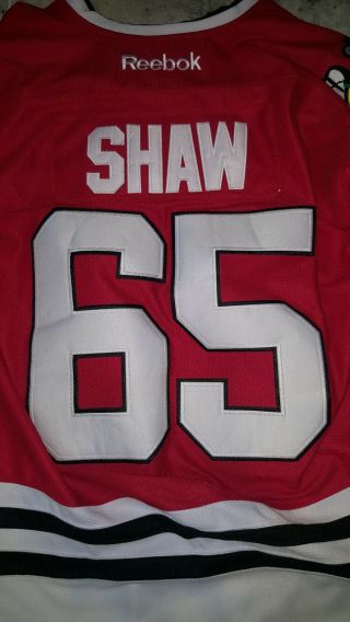 Andrew Shaw 65 Chicago Blackhawks Reebok CCM Red Sewn Jersey Size 48 LOOK 6