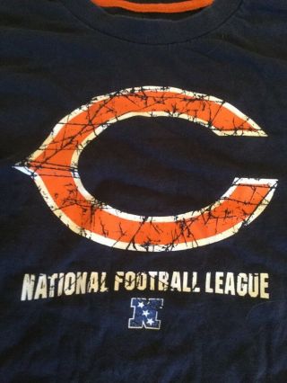 Chicago Bears NFL Team Apparel Blue Long Sleeve Thermal Shirt Medium Good Cond 2