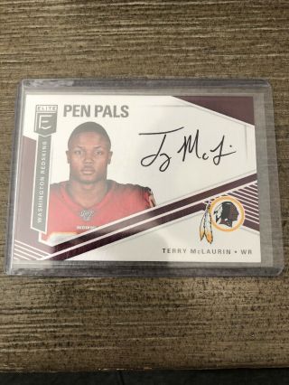 2019 Panini Elite Terry Mclaurin Rookie On - Card 1st Redskins Auto Sp Pen Pals