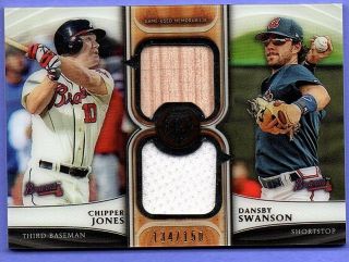 2018 Topps Tribute Chipper Jones Dansby Swanson Dual Relic Numbered 134 Of 150