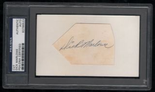 Dick Marlowe D.  1968 Signed Cut Auto Psa Dna Baseball Tigers White Sox Autograph