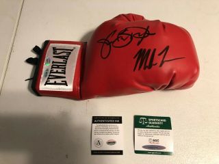 Mike Tyson & Buster Douglas Signed Everlast Red Boxing Glove 2 Coas