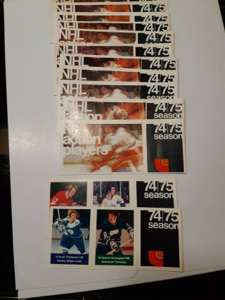 Loblaws / Save Easy Nhl Action Players 1974 - 75 13 Stamp Packets.
