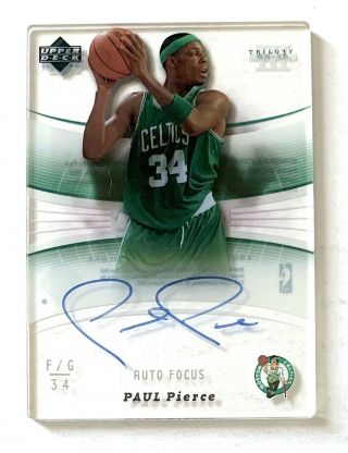 Paul Pierce 2005 - 06 Upper Deck Trilogy Auto Focus - Autograph On Glass - Celtics