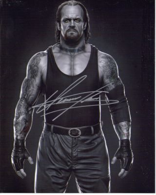 The Undertaker Wwe Wwf Legend Champion Signed 8x10 Photo With