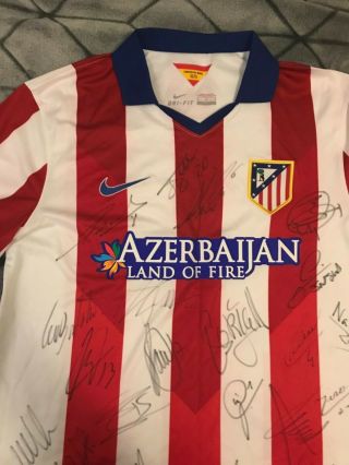 ATLETICO MADRID SPAIN AUTOGRAPHED SIGNED BY TEAM FOOTBALL SOCCER JERSEY NO 2