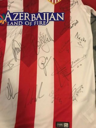 ATLETICO MADRID SPAIN AUTOGRAPHED SIGNED BY TEAM FOOTBALL SOCCER JERSEY NO 4