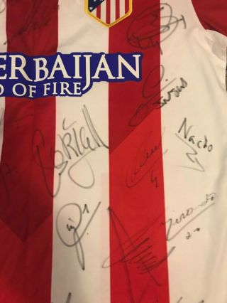 ATLETICO MADRID SPAIN AUTOGRAPHED SIGNED BY TEAM FOOTBALL SOCCER JERSEY NO 5