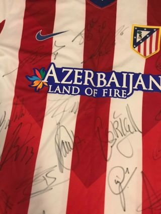 ATLETICO MADRID SPAIN AUTOGRAPHED SIGNED BY TEAM FOOTBALL SOCCER JERSEY NO 6