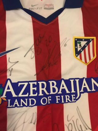 ATLETICO MADRID SPAIN AUTOGRAPHED SIGNED BY TEAM FOOTBALL SOCCER JERSEY NO 8