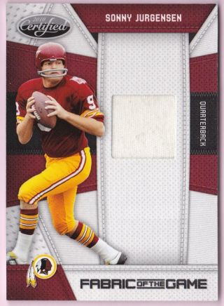 Sonny Jurgensen 2010 Certified Fabric Of The Game Jersey 020/250 Redskins