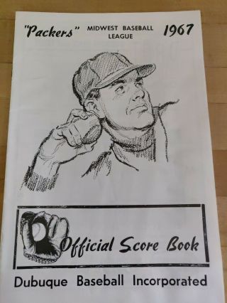 1967 Dubuque Packers Minor League Baseball Scorecard Program Book Scorebook