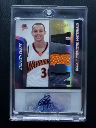 2009 - 10 Stephen Curry Absolute Memorabilia Rc Auto/autograph Jersey Rookie Card