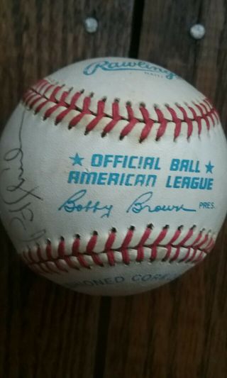 Official Mlb American League Bobby Brown Ball Signed