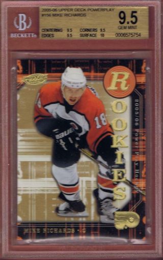 Mike Richards Rookie 2005 - 06 Upper Deck Power Play Bgs 9.  5 W/10 Rc Ud 05 - 06