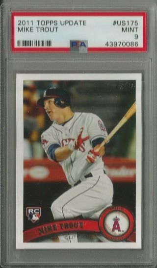 2011 Topps Update Mike Trout Rookie Card Us175 Psa 9