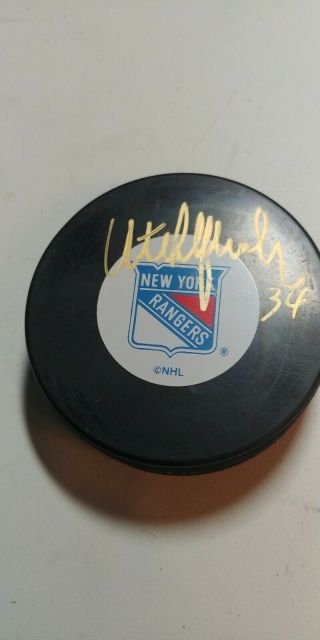 Vitali Yeremeyev Autographed Ny Rangers Hockey Puck