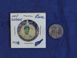 Vintage 1938 Lou Gehrig Ny Yankees Our National Game Tab Pin Bm6314