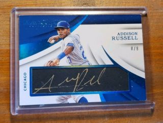 2018 Panini Immaculate Addison Russell Auto 8/8 Autograph Chicago Cubs