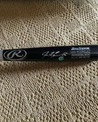 Ivan Rodriguez Signed Rawlings Pro Model Baseball Bat Authentic 2018 Hof Pudge
