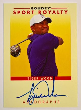 2017 Upper Deck Goodwin Champions Goudey Autograph Tiger Woods Auto On Card