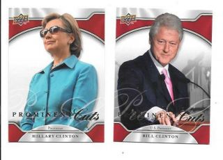 Bill & Hillary Clinton 2009 Upper Deck Prominent Cuts 
