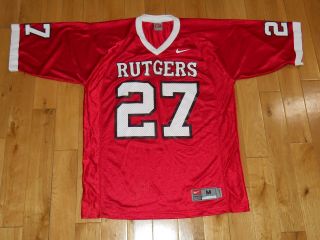 Nike Ray Rice Red Rutgers Scarlet Knights 27 Mens Ncaa Football Team Jersey Med