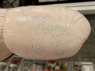 1981 JAMES RAYFORD 156 NAIONAL CHAMP SIGNED VINTAGE AAU TUF - WEAR BOXING GLOVES 4