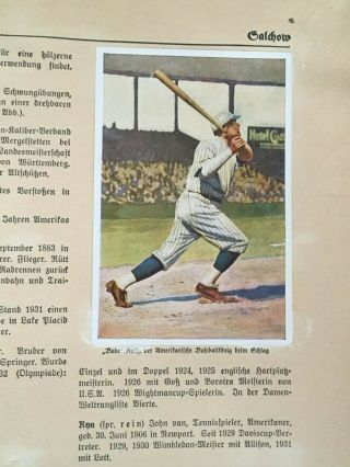 Handbuch Des Sports German Book - 1932 Babe Ruth Sanella Baseball Card