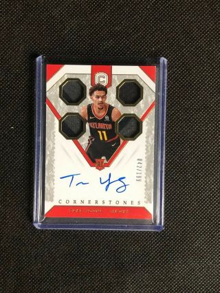 2018 - 19 Panini Cornerstones Trae Young Rc Patch Auto /199