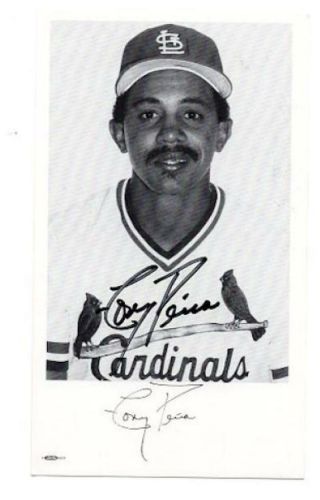 Tony Pena St.  Louis Cardinals Signed 3x5 Post Card W/