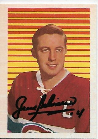 Jean Beliveau - Signed Autograph Parkhurst Reprint Canadiens Hofer Hockey Card