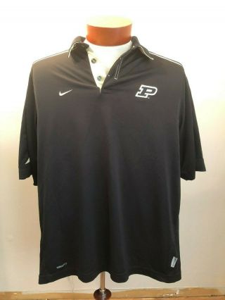 Nike Fit Dry Purdue Boilermakers Men’s Size Large Polo Shirt Black
