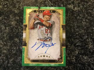 Mike Trout 2018 Topps Five Star Baseball On Card Auto Green 7/15 Angels