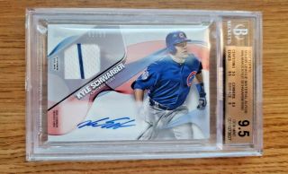 2017 Topps Major League Material Auto Relic Kyle Schwarber 43/50 Bgs 9.  5 Auto 10