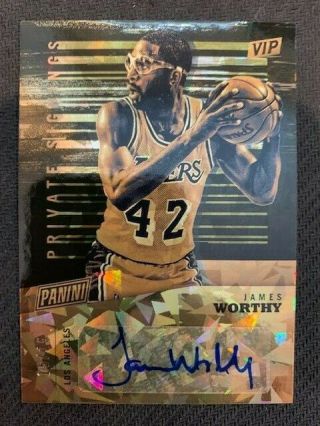 James Worthy 2019 Panini National Vip Private Signings Cracked Ice Auto 