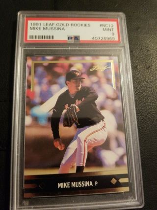 1991 Leaf Gold Rookies Bc12 Mike Mussina Psa 9 Rookie Rc