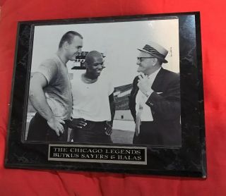 Chicago Bears Legends Dick Butkus Gale Sayers George Halas Wall Wooden Plaque