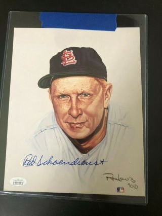 Red Schoendienst 8 X 10 Living Legends Print By Ron Lewis - Signed - Authentic