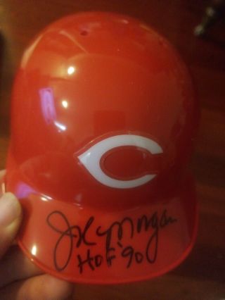 Joe Morgan Signed Cincinnati Reds Mini Helmet Hof 1990 Jsa Autographed Baseball