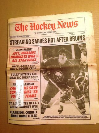 The Hockey News,  Jan 20,  1978,  Vol 31 No 16,  40p: Gilbert Perrault On Cover