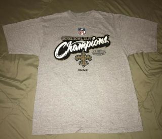 Vintage Orleans Saints Nfl Bowl Xliv Champions Reebok Shirt.  Men’s M
